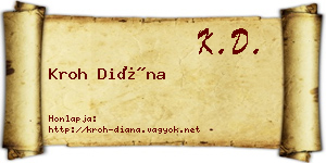 Kroh Diána névjegykártya